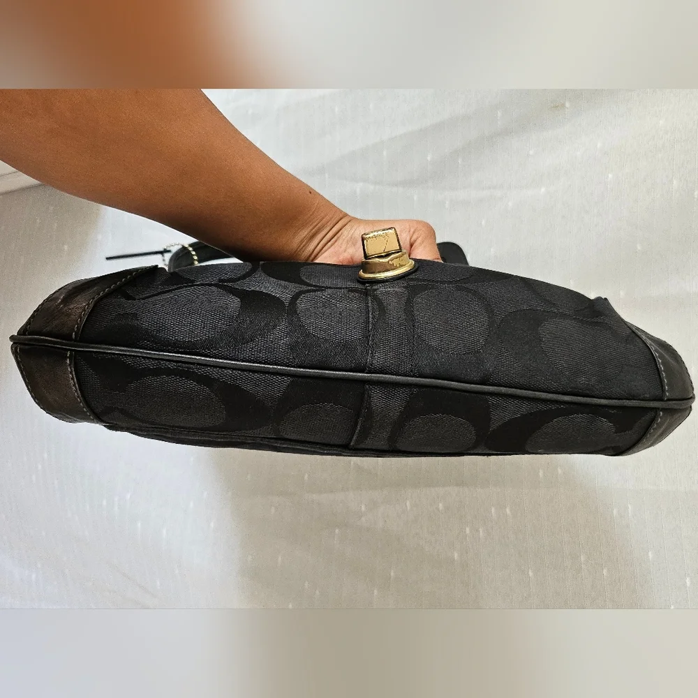 COACH Black Ergo Signature Flap Y2K Shoulder Bag - Picture 11 of 13